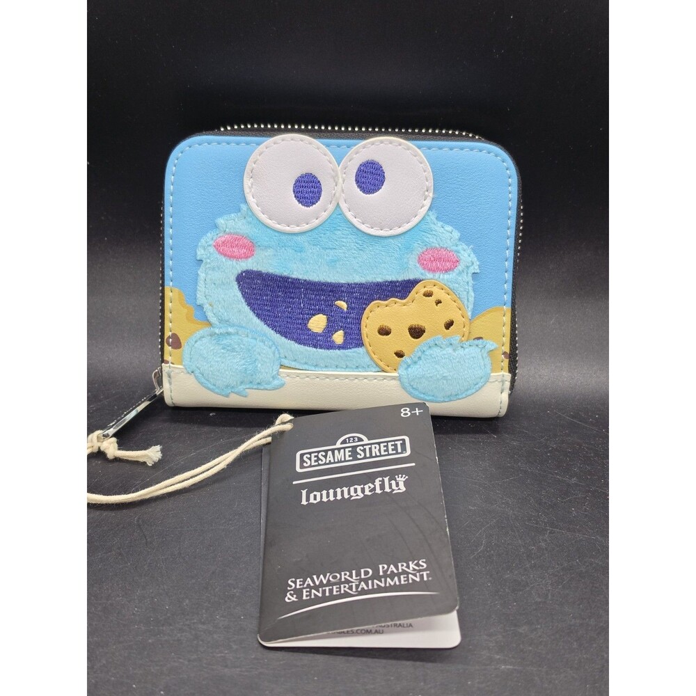 Sesame Street COOKOIE MONSTER Loungefly Wallet SeaWorld Exclusive NWT